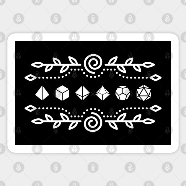Ornamental Dice Set of Druid Tabletop RPG Gaming Sticker by pixeptional